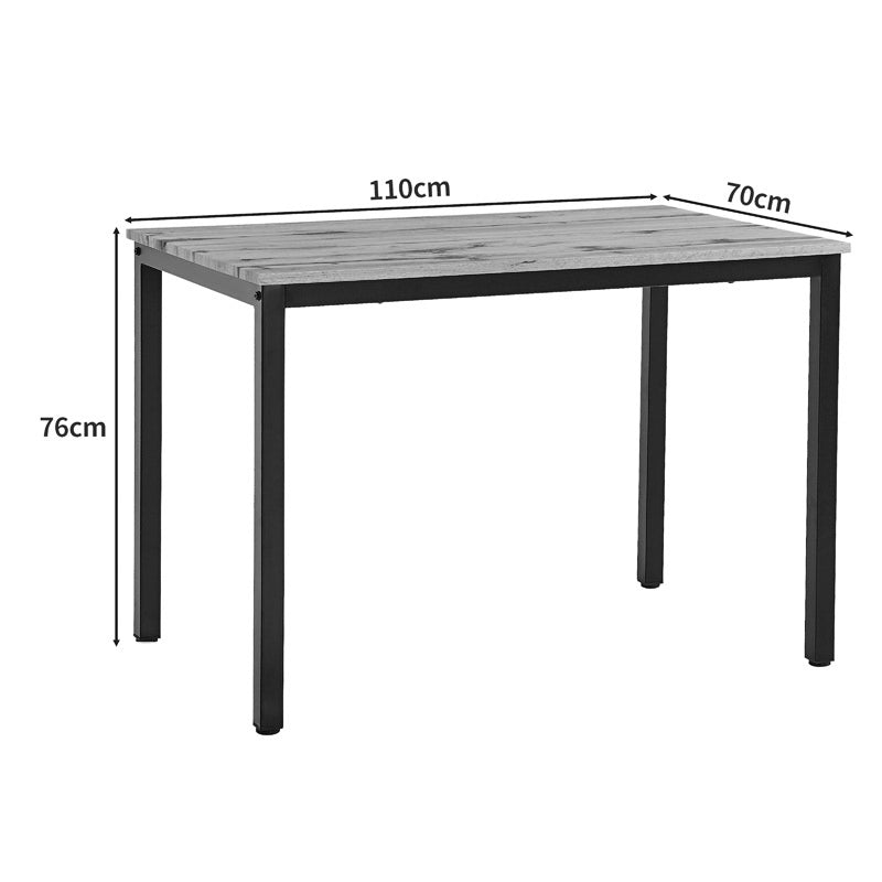 Dining table Witte pakoworld MDF/Metal in sonoma color with black leg 110x70x76cm