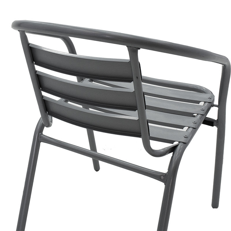 Chair Tade metal in dark gray color 54x58x73cm