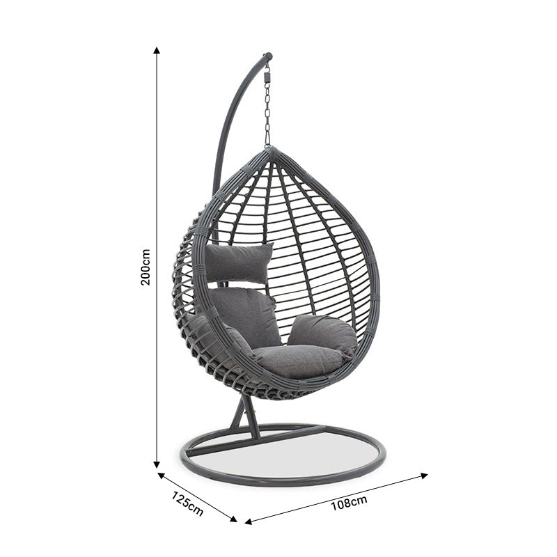 Nadim pakoworld swing hanging metal-pe-cushion gray