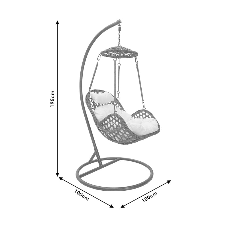 Margie pakoworld swing hanging metal-pp brown pillow-beige 100x100x195cm