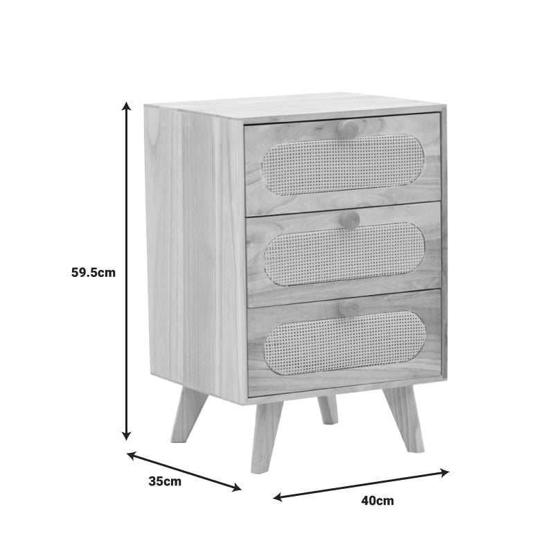 Bedside table Finian pakoworld wood in a natural shade 40x35x59.5cm