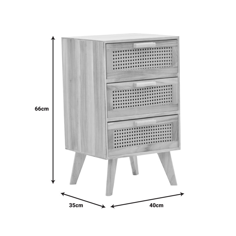 Bedside table Amadeus pakoworld wood in a natural shade 40x35x66cm