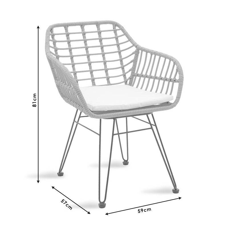 Naoki pakoworld metal chair black-pe natural
