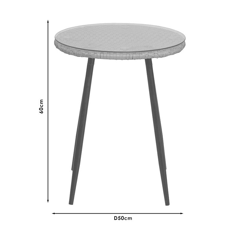 Lounge set 3pcs Naoki pakoworld metal black - pe natural