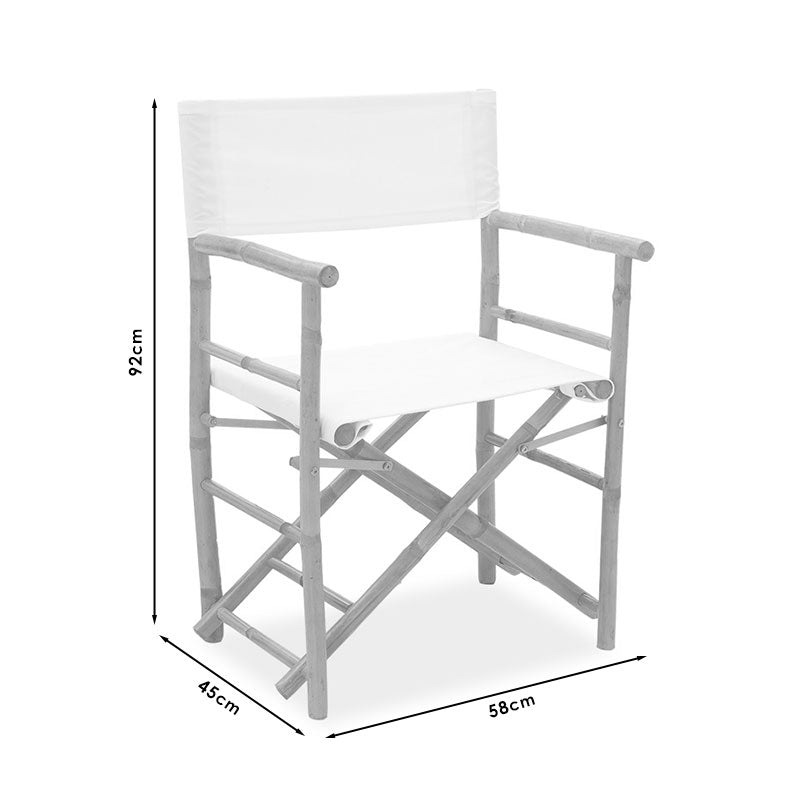 Armchair Nalin pakoworld folding bamboo-fabric white