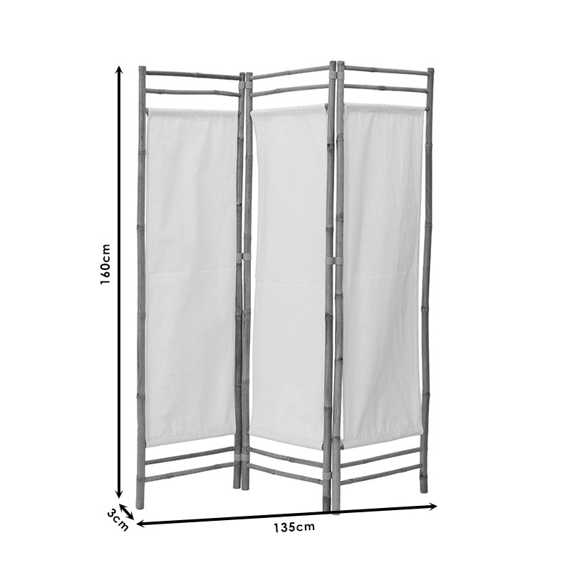 Barra pakoworld folding screen bamboo natural-ecru 135x3x160cm