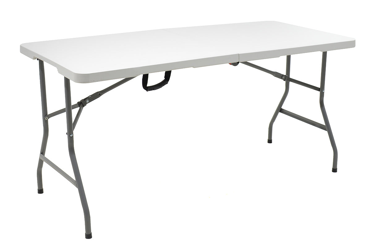 Commercial folding camping table Rodeo pakoworld metal frame colour white 152x60x74cm