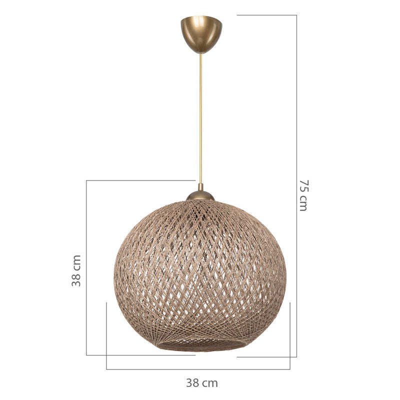 Ceiling light Leshia pakoworld Ε27 brown D38x75cm