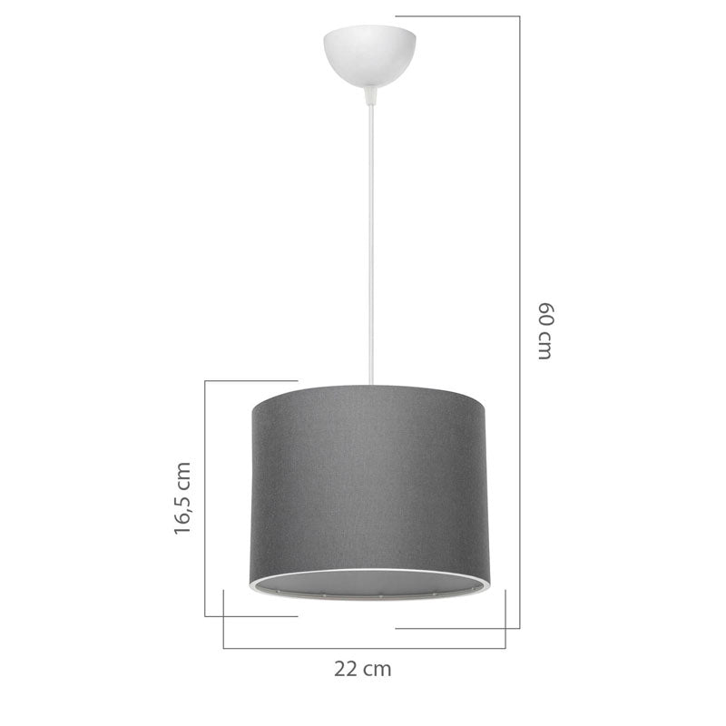 Ceiling light PWL-1115 Ε27 grey-white D22x16,5cm