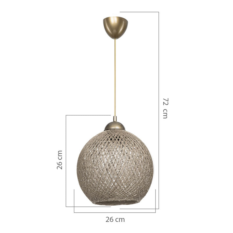 Ceiling light Leshia pakoworld Ε27 brown D26x72cm