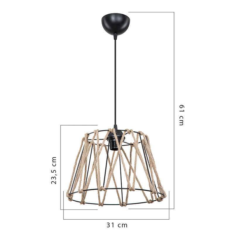 Ceiling light PWL-1160 pakoworld E27 black-ropa 30x54cm