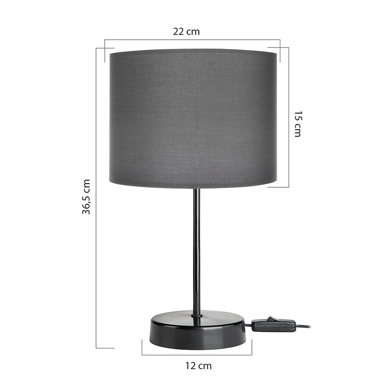 Table lamp PWL-1183 pakoworld Ε27 anthracite-black D22x36.5cm