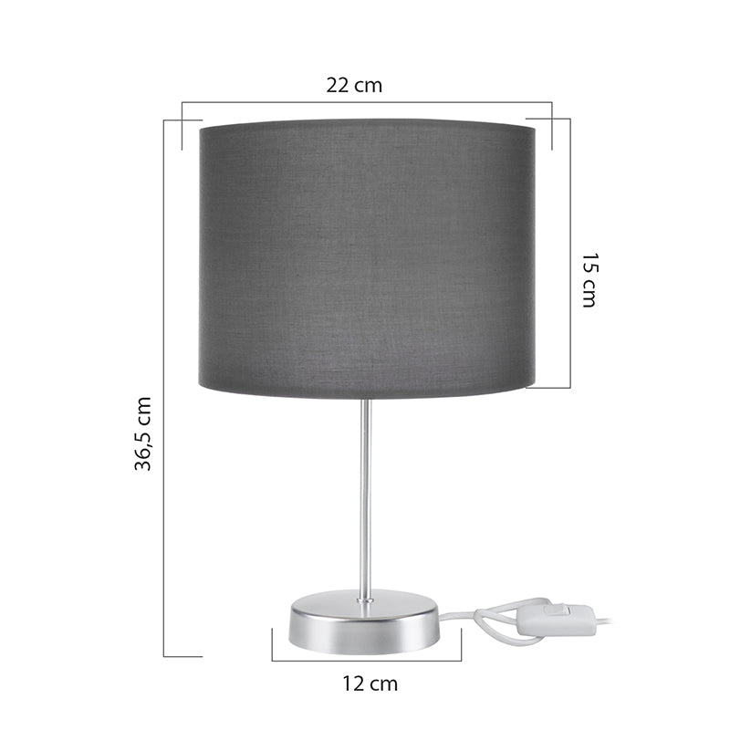 Table lamp PWL-1183 pakoworld Ε27 anthracite-silver D22x36.5cm