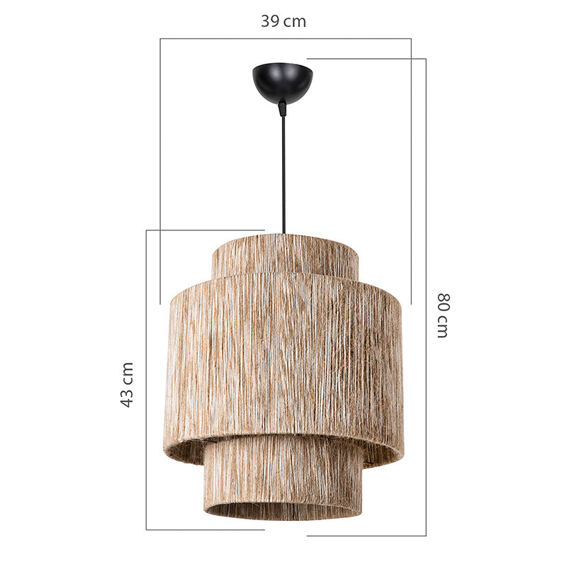 Ceiling light Kin pakoworld Ε27 natural D39x80cm