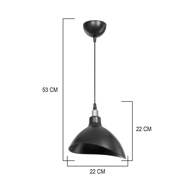Single light Oufoa pakoworld pp ceiling lamp in black shade D22x53cm
