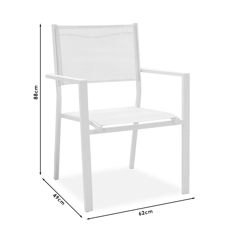 Moly pakoworld aluminum-textilene armchair white