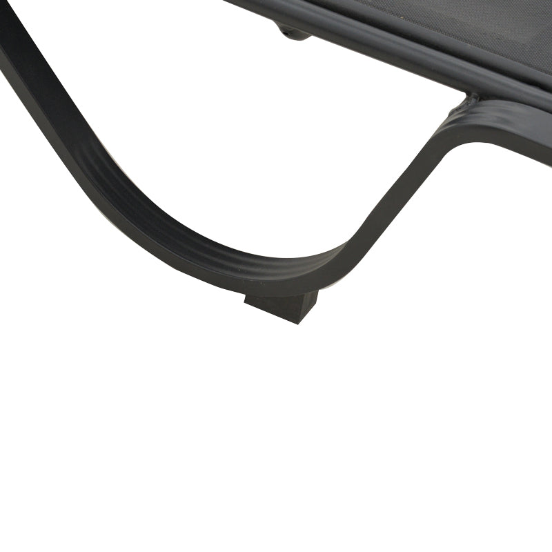 Lounger with arms Attain pakoworld aluminum and textilene in dark gray shade 200x62x35