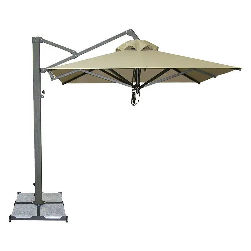 Професионален квадратен чадър телескопичен алуминиев easy open екрю 3х3м