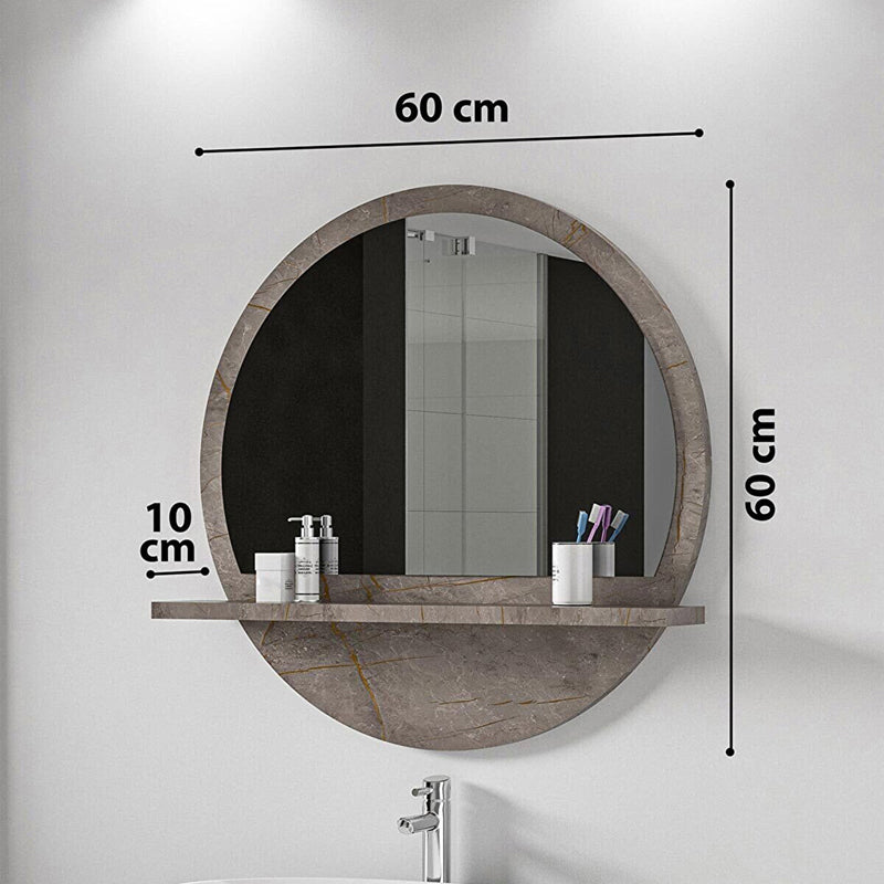 Mirror Lesley pakoworld in grey marble color 60x10x60cm