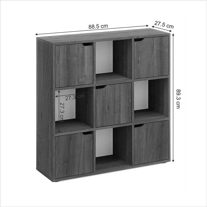 Bookcase Bookel in white color 88.5x27.5x89.3cm