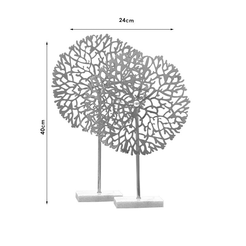Decorative accent with rectangles base PWD-0108 pakoworld silver 24x40cm