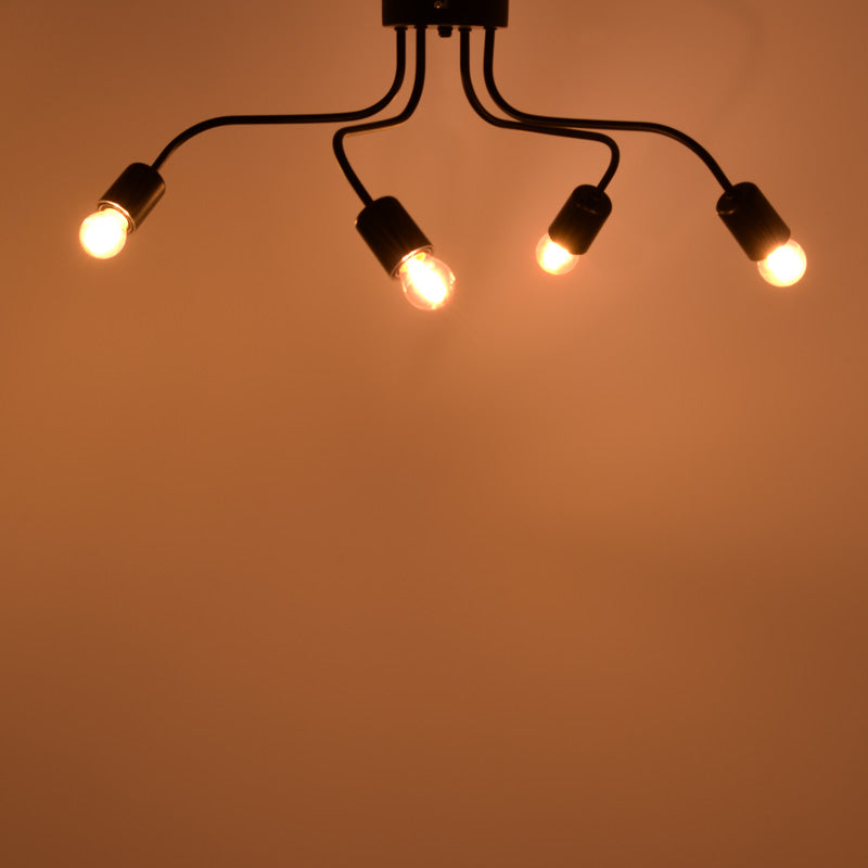 Ceiling lamp Luchter E27 black metal 60x60x15cm