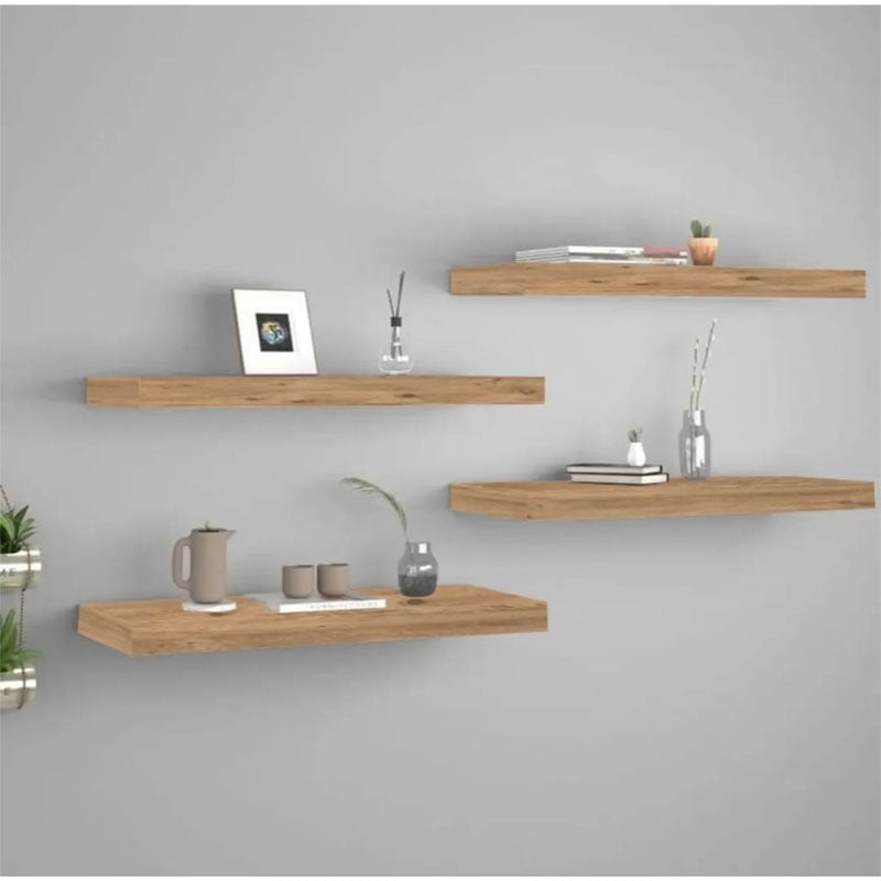 Wall set unit Brian pakoworld 4 pics walnut 60x15x1.8cm