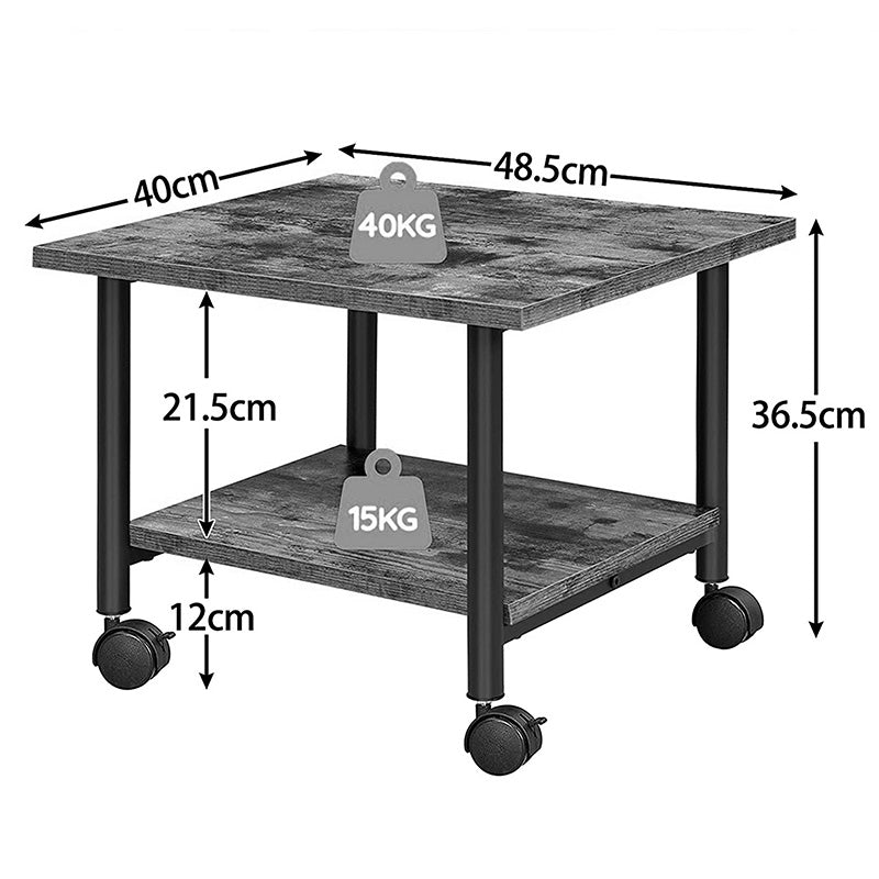 Coffee table Dolly pakoworld on wheels walnut-black 48x40x36cm