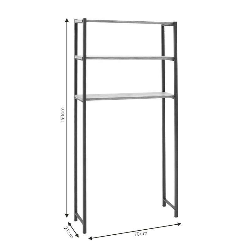 Bathroom rack Alessandro pakoworld white-black 70x21x150cm
