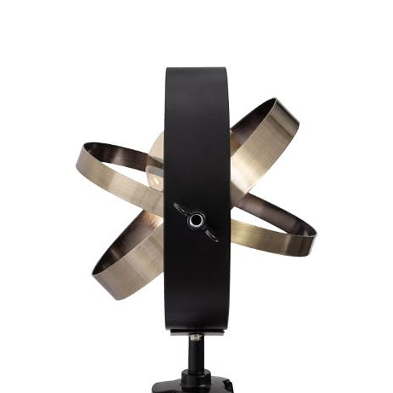 Table lamp Fibi pakoworld Ε27 natural-black-golden color 21x21x54cm