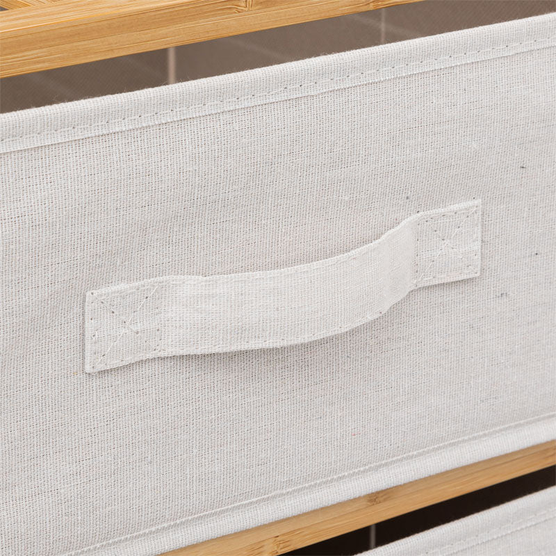 3-tier floor shelf Lardy pakoworld bambou natural-white 35x33x109.5cm