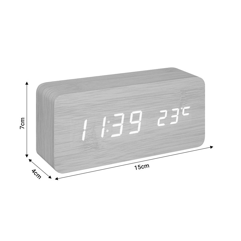 Table clock Gamiel pakoworld natural color mdf 15x4x7cm