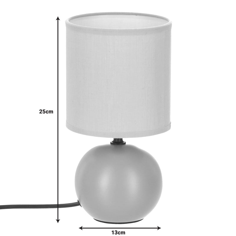 Table lamp PWL-1210 pakoworld E14 ceramic in grey color D13x25cm