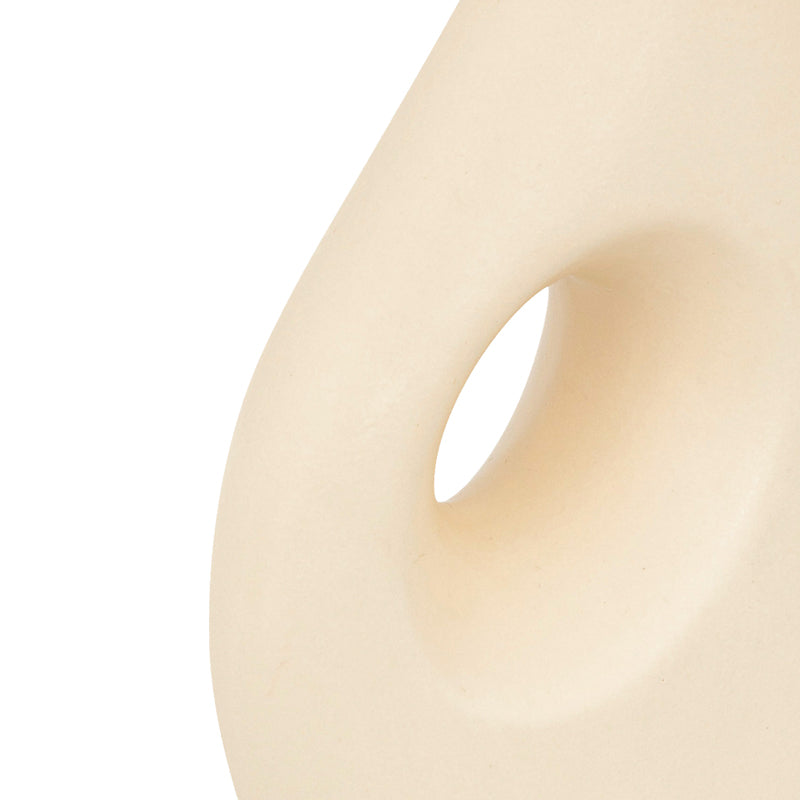 Vase Theremy pakoworld ceramic in beige color 19.2x8x30cm