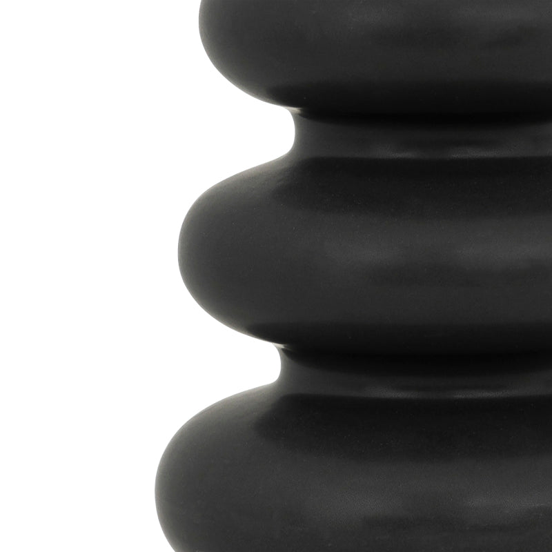 Vase Zerve pakoworld ceramic in black color D15.2x25cm