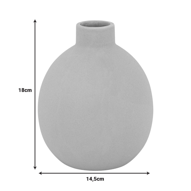 Vase Rozerie pakoworld ceramic in beige color D14,5x18cm