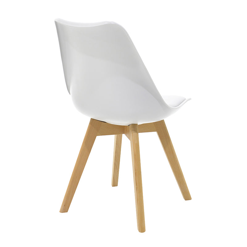 Dining table Natali-Gaston set of 5 pieces white in white-natural shade 120x80x73cm