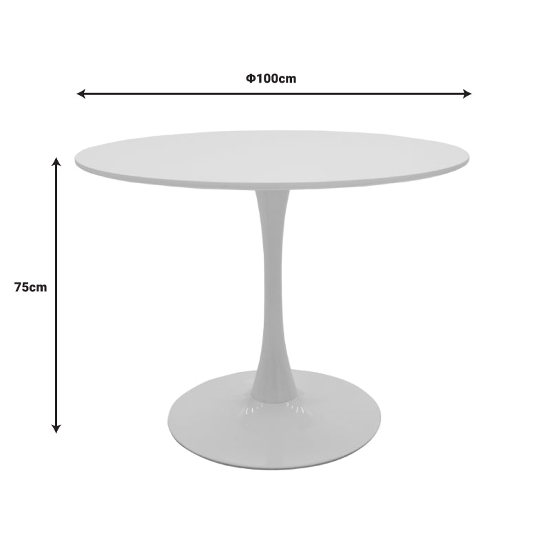 Julita-Balou pakoworld dining table set of 5 pp-mdf in white color D100x75cm