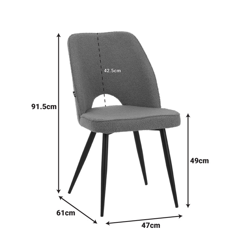 Dining Room with Renish White Chairs and Ezali Black Table 140x80x75cm Set of 5pcs