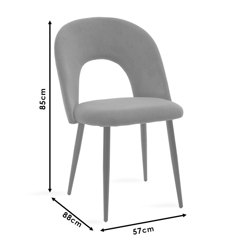 Dining Room with Jonah Grey Chairs and Titta Glass Table 120x70x75cm Set of 5pcs