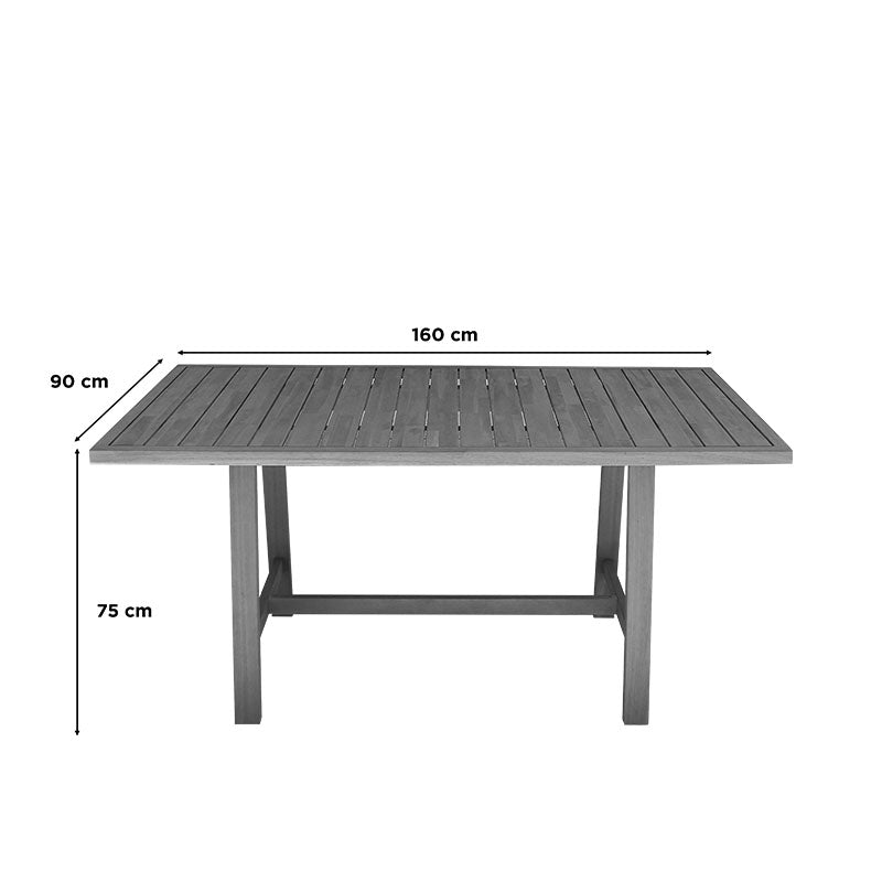 Malibu dining table 5 pcs solid acacia wood 160x90x75cm