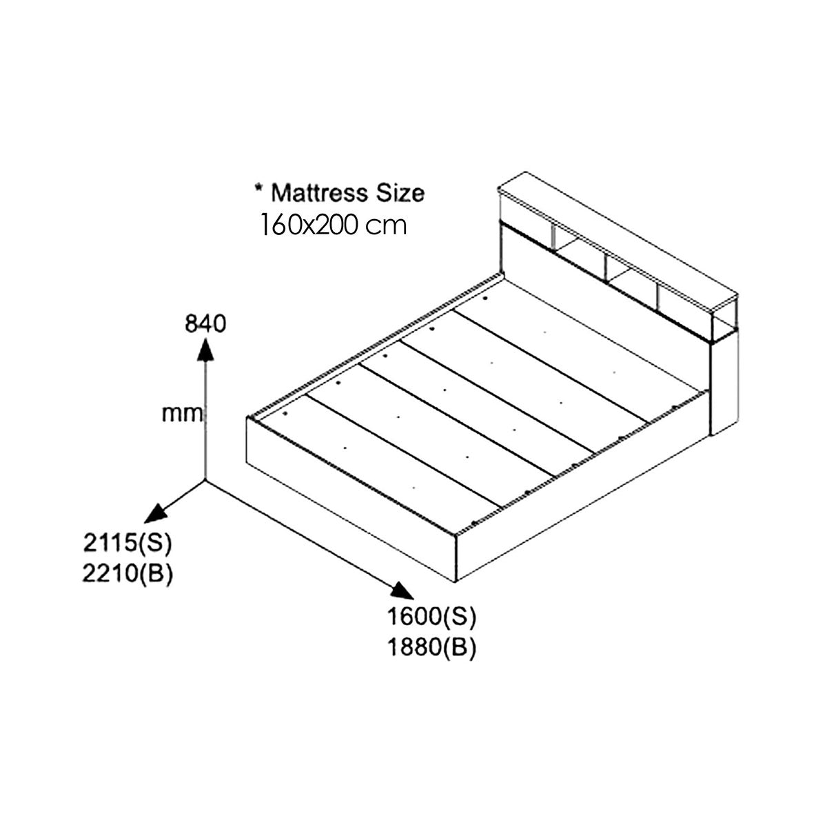 Bed with mattress Olympus Utopia wenge 160x200cm