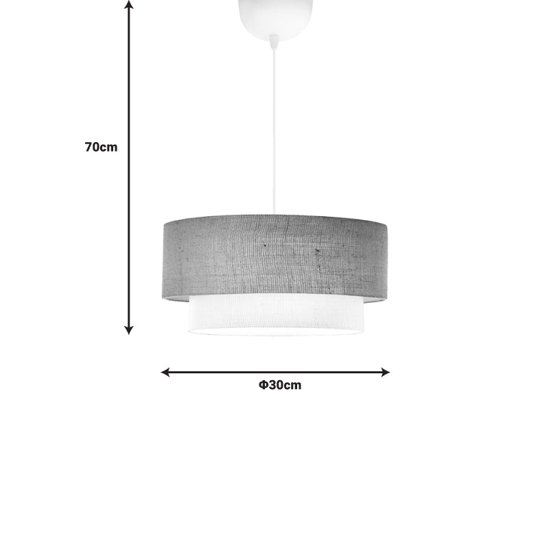 Ceiling lamp Sombre jute and fabric in beige-ecru color D30x15cm