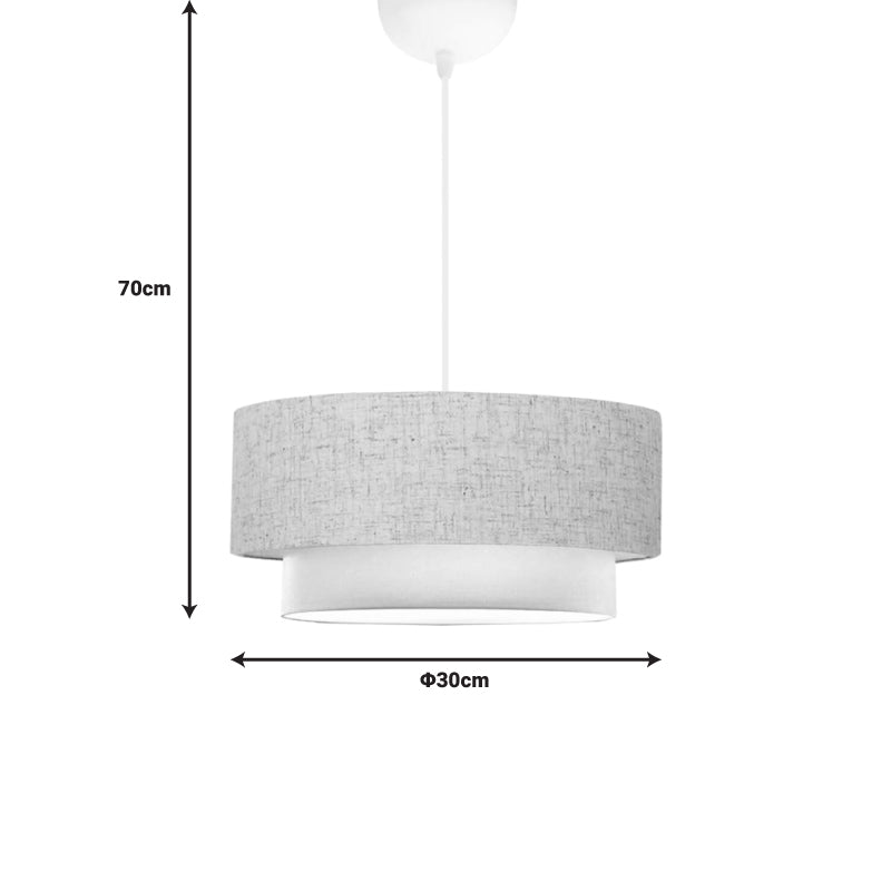 Ceiling lamp Sombre fabric in gray with cream color D30x15cm