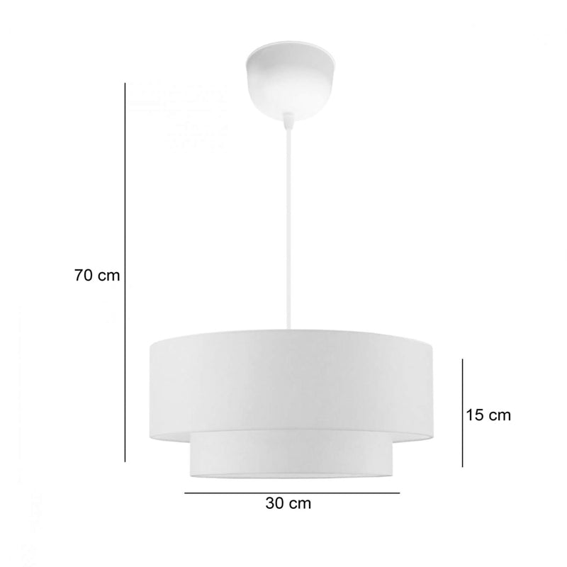 Ceiling light Sombre fabric in white color D30x15cm