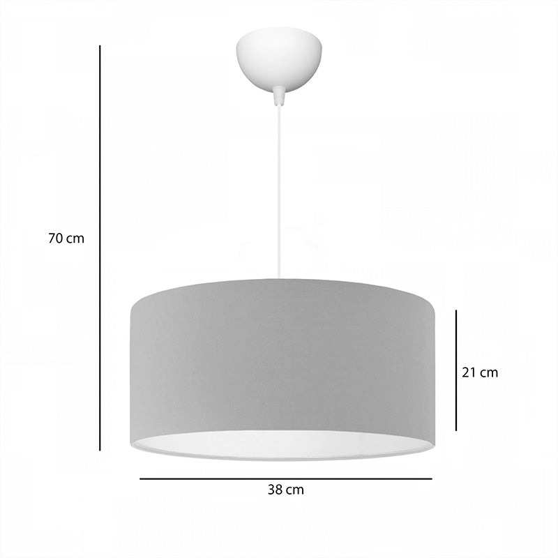 Single-light ceiling lamp PWL-1091 E27 in beige shade D38x21cm