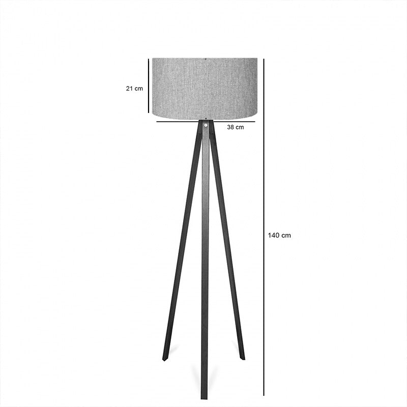 Floor lamp PWL-1059 E27 in sand/beige-walnut shade D38x140cm