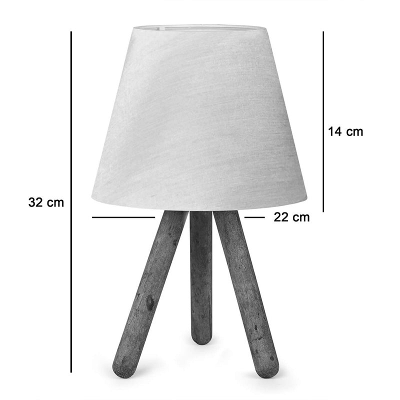 Table lamp PWL-1071 Ε27 beige-walnut D22x32cm