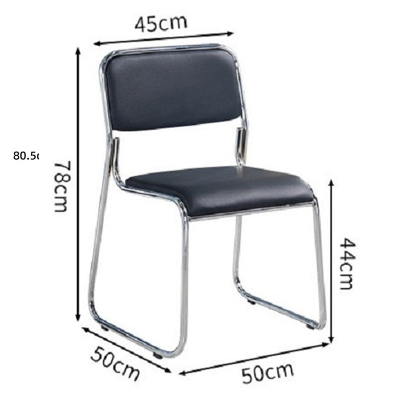 Asher pakoworld PU guest chair black - chrome leg