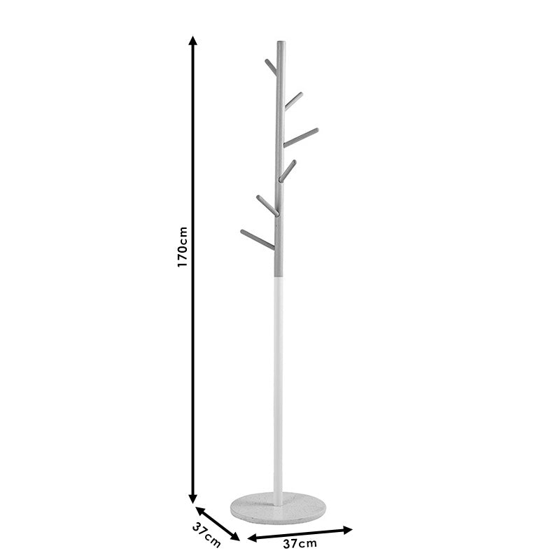 Coat Stand Luca pakoworld metal white-natural D37x170cm